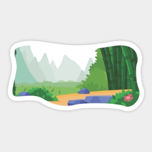 Background Chinese Bamboo Forest Asian Sticker